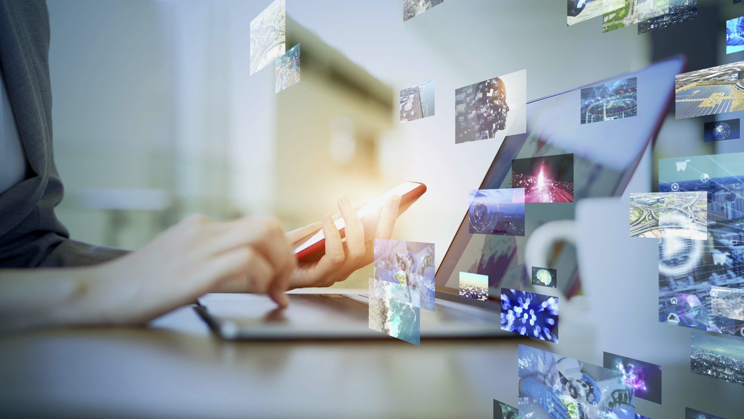 Visual contents concept. Social networking service. Streaming video. communication network. The Power of AI Language Models in Search Engine Marketing & Optimisation
