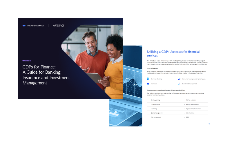 Ebook – CDPs for Finance, 15 CDP use cases CDPs for Finance: A Guide for Banking, Insurance and InvestmentManagement
