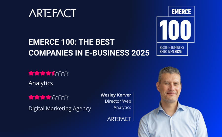 Template – Banner website (12) Artefact Benelux debuts in Best Analytics with 4.5 stars in Emerce 100